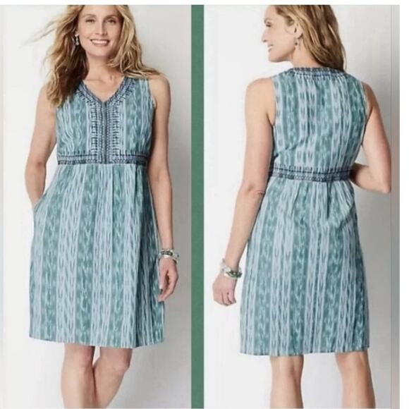 J.Jill Dresses & Skirts - J.Jill Women’s Large Tall Cotton Ikat Mini Dress Summer Lightweight Beach Boho